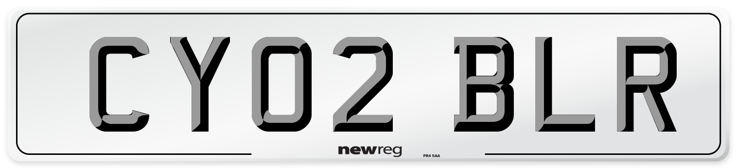 CY02 BLR Number Plate from New Reg